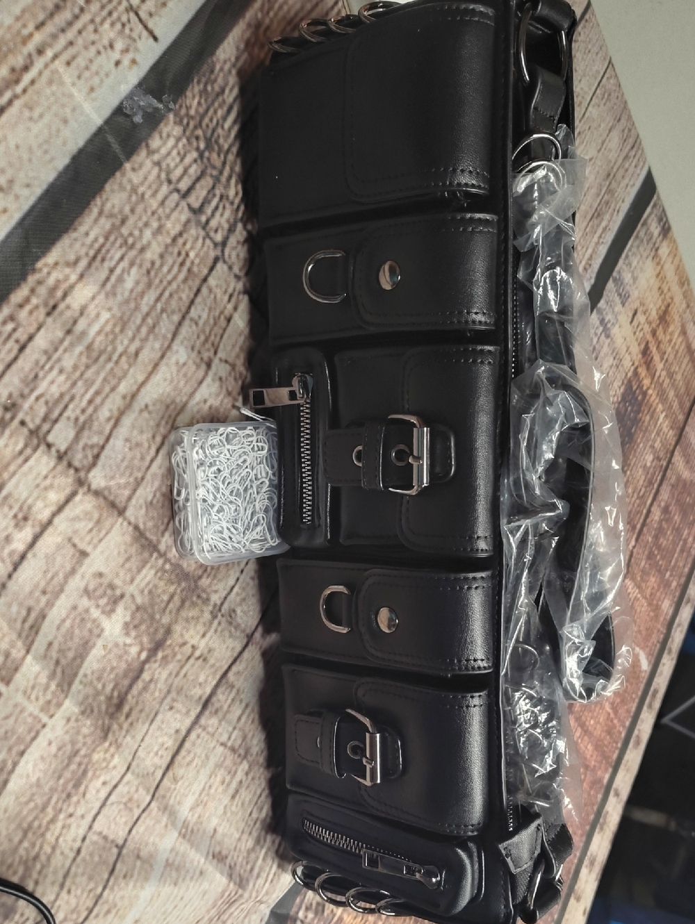 Cape Robbin Black Quilted Crossbody Bag with Buckle Accents